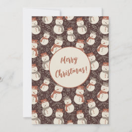 Snögubbar - God jul v1 redigerbart rött. Julkort