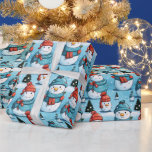 Snögubbar Gräs Träd Snö Blå jul Presentpapper<br><div class="desc">Vi presenterar vårt moderna Papper om julafton, en trevlig hyllning till det förtjusande vintern. Den pappra inslagningen har en ljusblå bakgrund som läggs till med ett nära mönster av söta snögubbar i toppen och träd i elegant gräs i ett snöfall i fält. Bilden fångar stollig på en snödag, vilket gör...</div>