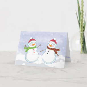 SNÖGUBBAR Helgdag Vinterjulhälsningskort Helgkort