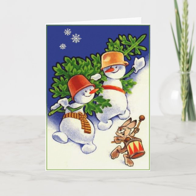 Snögubbar Helgkort (Framsida)