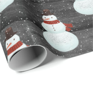 Snögubbar i Snöflingor om Pappra för träbearbe Presentpapper
