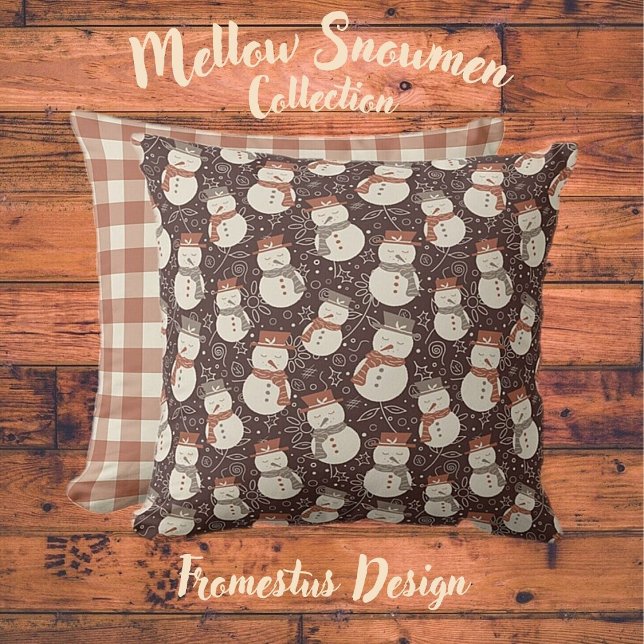 Snögubbar - jul, mönster amaro röd. kudde (Skapare uppladdad)