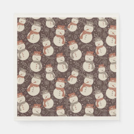 Snögubbar - jul, mönster amaro röd. pappersservett