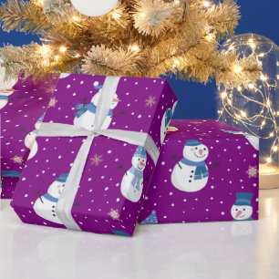 Snögubbar Julens Lila Pappra utrensning Presentpapper