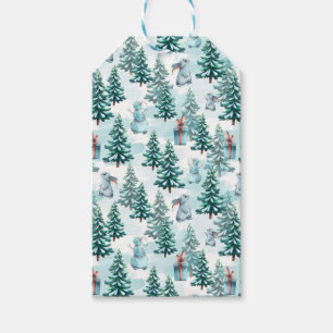 Snögubbar, Julgranar, gåvor och gåvor till jul Presentetikett