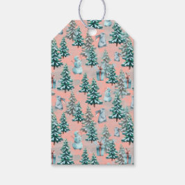 Snögubbar, Julgranar, gåvor och gåvor till jul Presentetikett