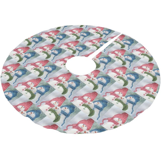 SNÖGUBBAR JULGRANSMATTA BORSTAD POLYESTER (Vinklad)