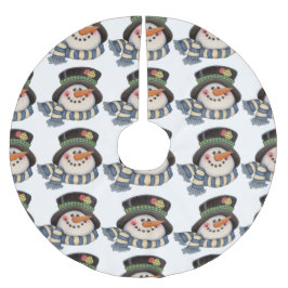 Snögubbar Julgransmatta Borstad Polyester