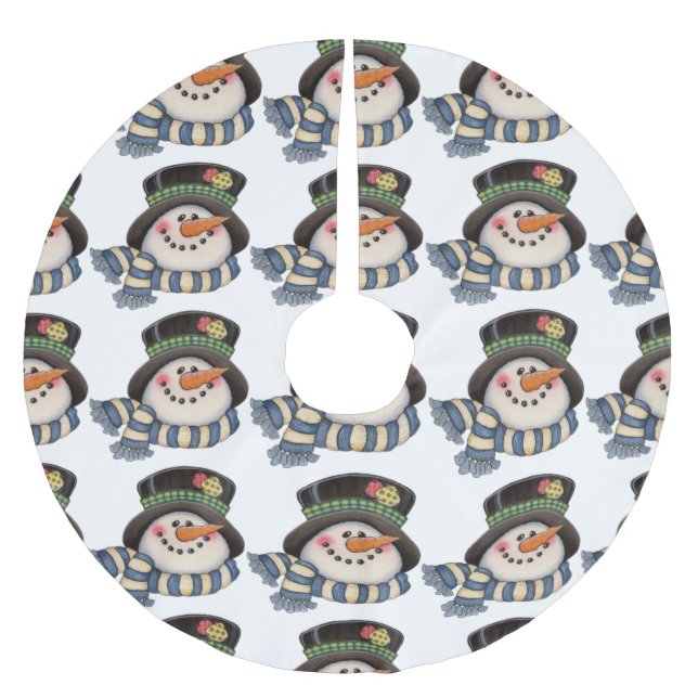 Snögubbar Julgransmatta Borstad Polyester (Framsidan)