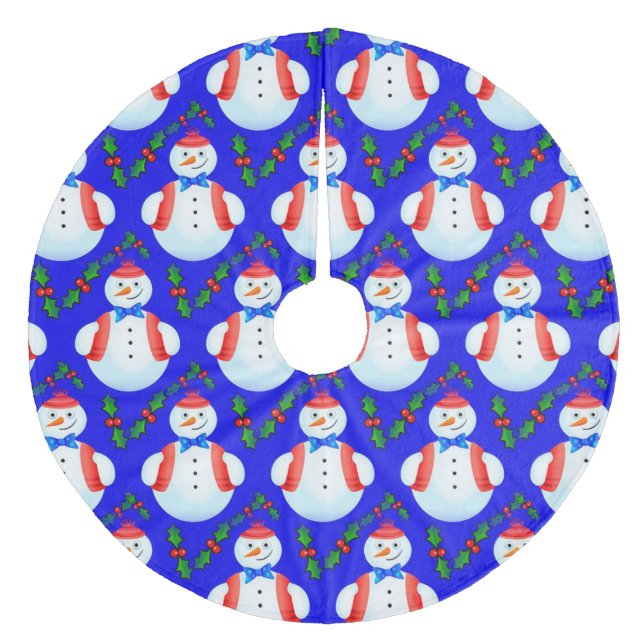 Snögubbar Julgransmatta Fleece (Framsidan)