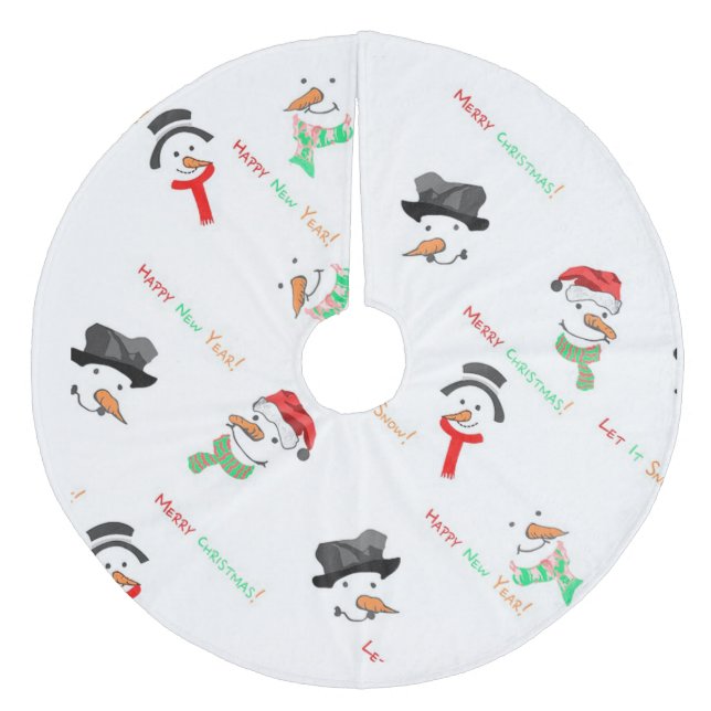 Snögubbar Julgransmatta Fleece (Framsidan)