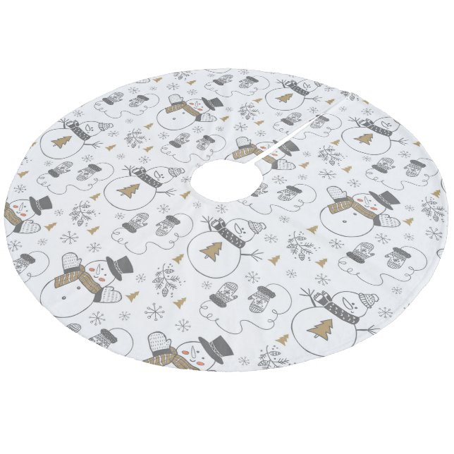 Snögubbar Julgransmatta Fleece (Vinklad)