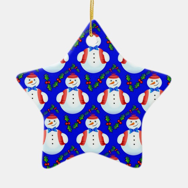Snögubbar Julgransprydnad Keramik (Framsidan)