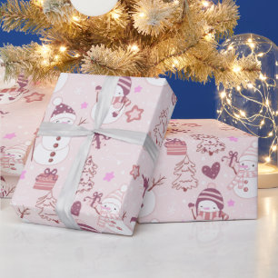 Snögubbar Julprydnader Rosa jul Presentpapper