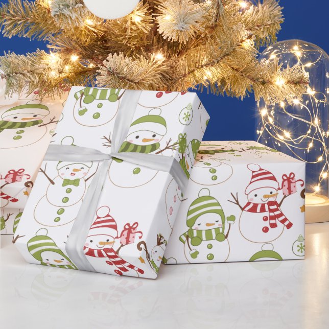 Snögubbar Julprydnadsgåvor Vit jul Presentpapper (Helgdagar)