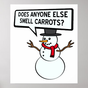 Snögubbar Luktar Morötter Rolig Affisch