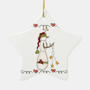 Snögubbar med Helgdag Stars ornament