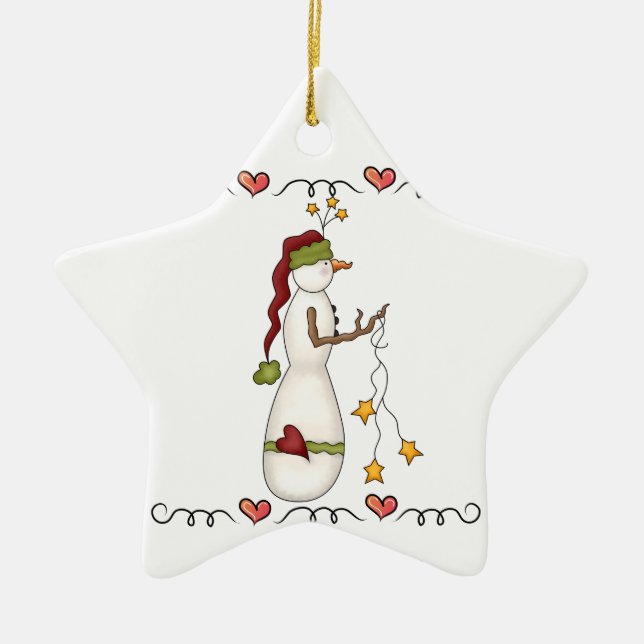 Snögubbar med Helgdag Stars ornament (Framsidan)