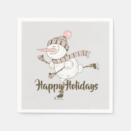 Snögubbar med vismisk isfjällning pappersservett