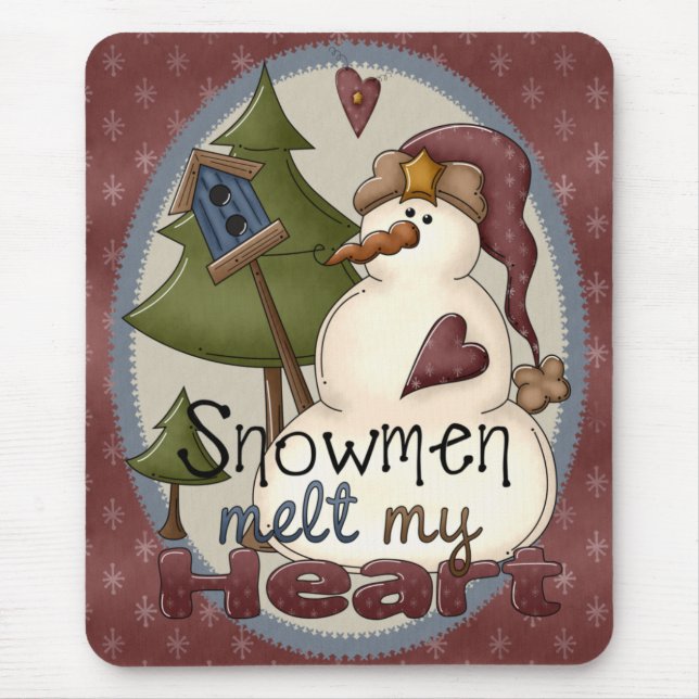 Snögubbar Melt My Heart Mousepad Musmatta (Framsidan)