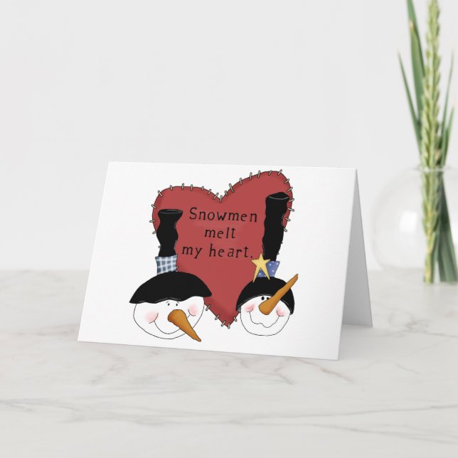 Snögubbar Melt My Heart Tshirts and Gifts Helgkort (Framsida)
