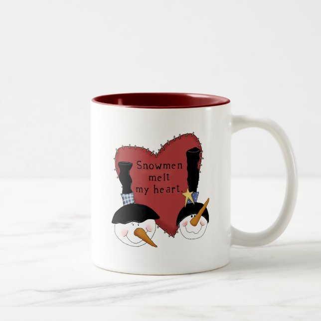 Snögubbar Melt My Heart Tshirts and Gifts Två-Tonad Mugg (Höger)