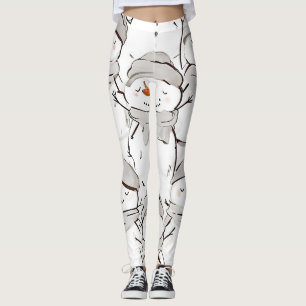 Snögubbar mönster leggings