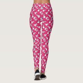 Snögubbar Mönster Rosa jul Leggings