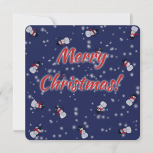 Snögubbar och Glowing Snö Square Helgdag Card Julkort