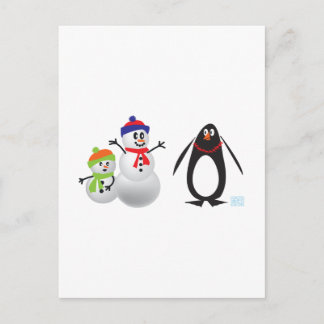 Snögubbar och Penguin Vykort