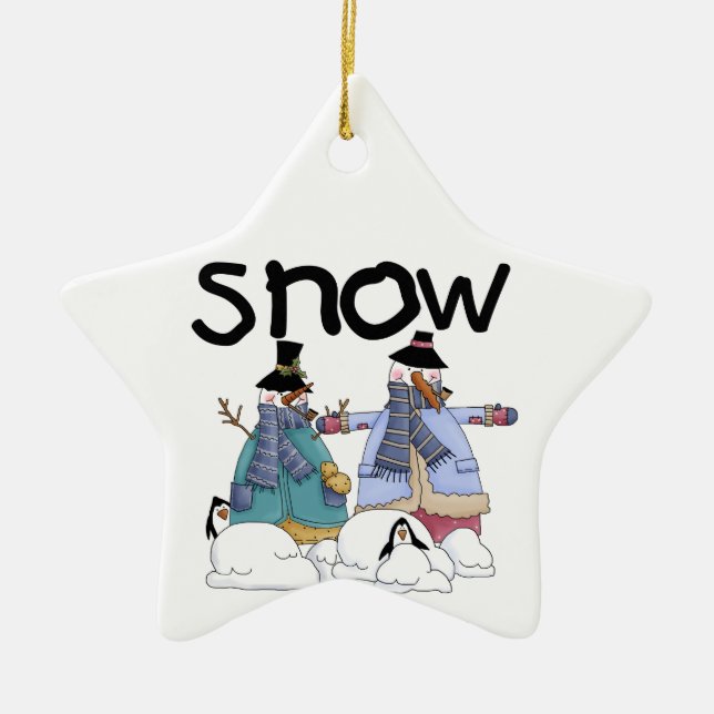 Snögubbar och Penguins Helgdag Ornament (Framsidan)