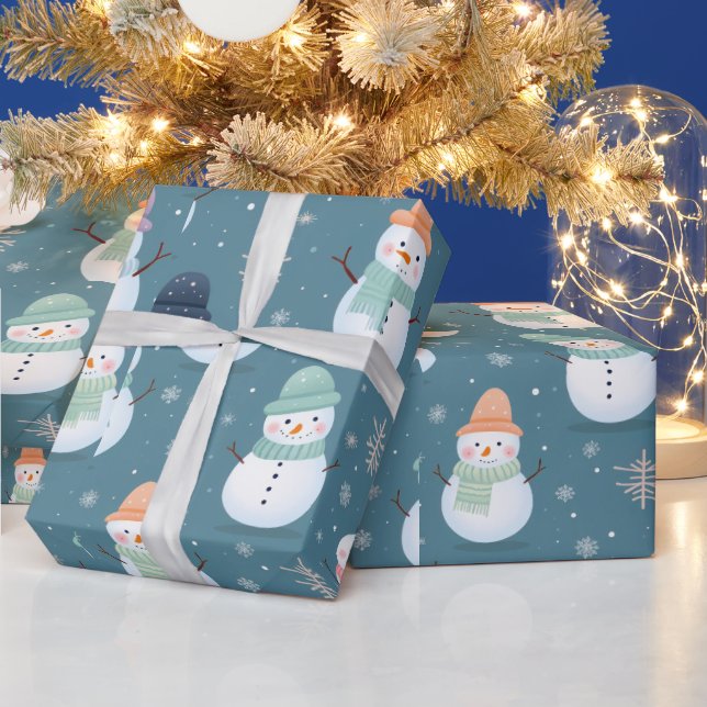 Snögubbar och Snöflingor Modern jul Presentpapper (Helgdagar)