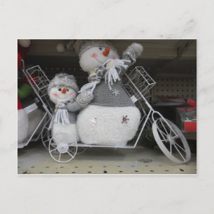 Snögubbar på Bike Vykort