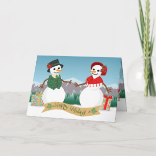 Snögubbar Papprare dockkort Helgdag Kort