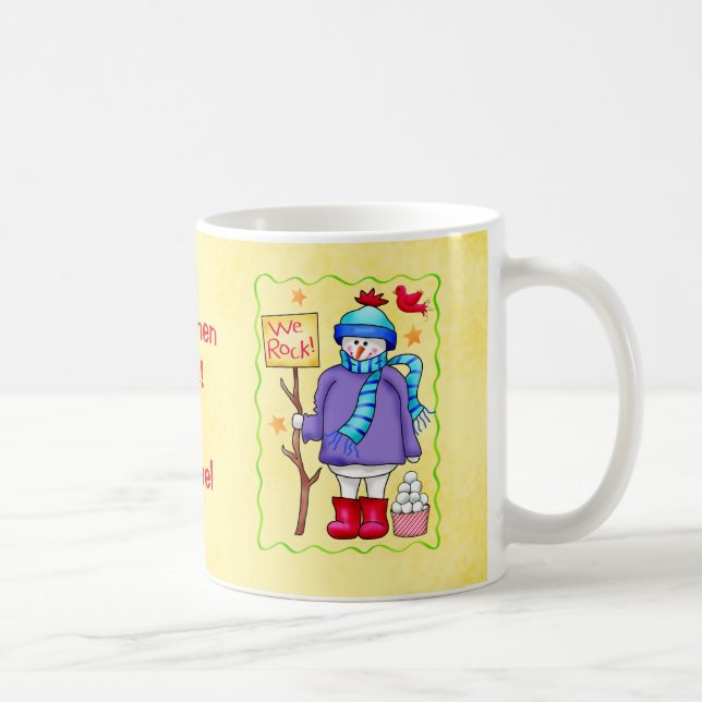 Snögubbar Rule Namn Personlig Snögubbe Art Kaffemugg (Höger)