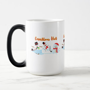 Snögubbar Smälter med varningHett Magisk Mugg