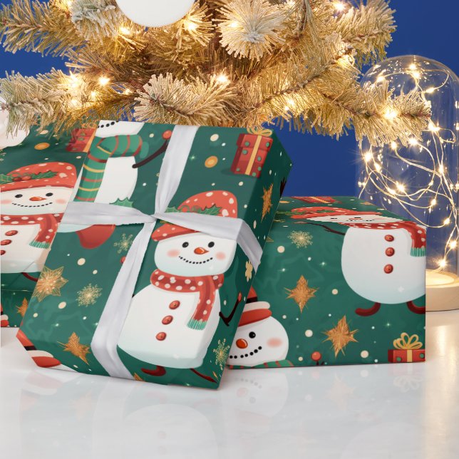 Snögubbar Snöflingor jul jul prydnadsföremål jul Presentpapper (Helgdagar)