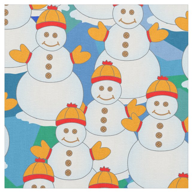 Snögubbar Tyg (Närbild)