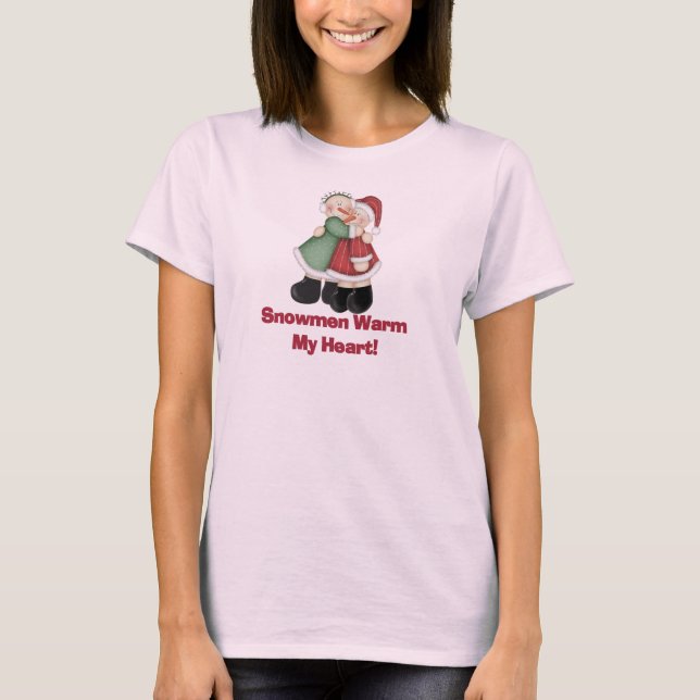 Snögubbar Varma mitt hjärta T-shirts och presenter (Framsida)