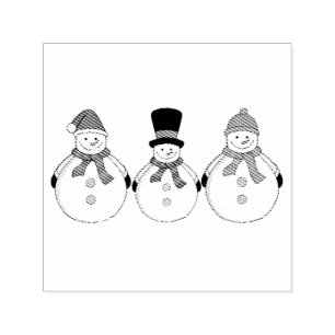 Snögubbar Winter har kom Självfärgande Stämpel
