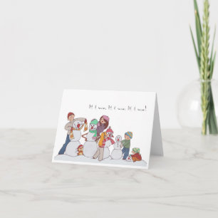 Snögubbarnas familj Notecard Helgkort
