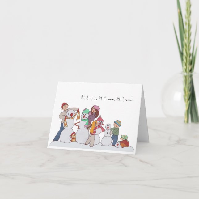 Snögubbarnas familj Notecard Helgkort (Framsida)