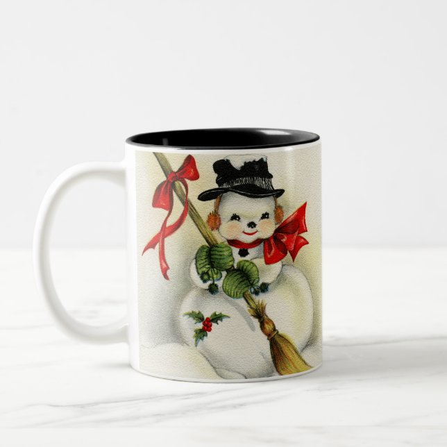 Snögubbe 001 Två-Tonad mugg (Vänster)