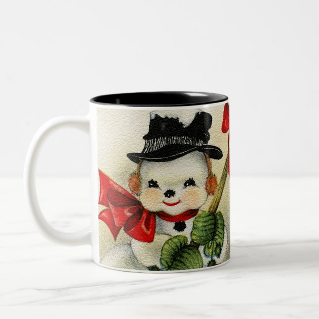 Snögubbe 004 Två-Tonad mugg (Vänster)