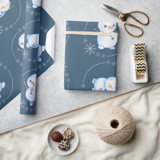 "Snögubbe" 3 Cute Snögubbe tema Presentpapper (Hantverk)