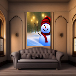 Snögubbe AI Art Poster