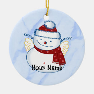 Snögubbe Angel-prydnadsföremål Julgransprydnad Keramik