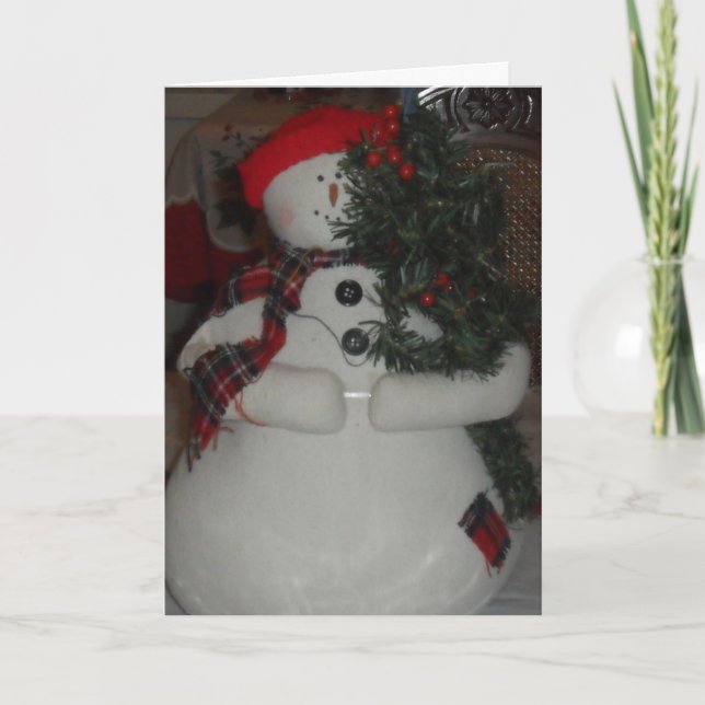 SNÖGUBBE ANPASSNINGSBAR CHRISTMAS-KORT HELGKORT (Framsida)