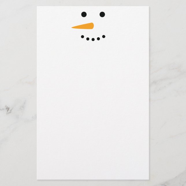 Snögubbe Ansikte Brevpapper (Framsida)