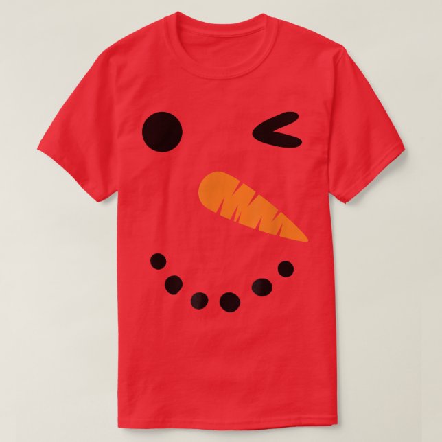 Snögubbe Ansikte Costume Finare Dress Winter Time  T Shirt (Design framsida)